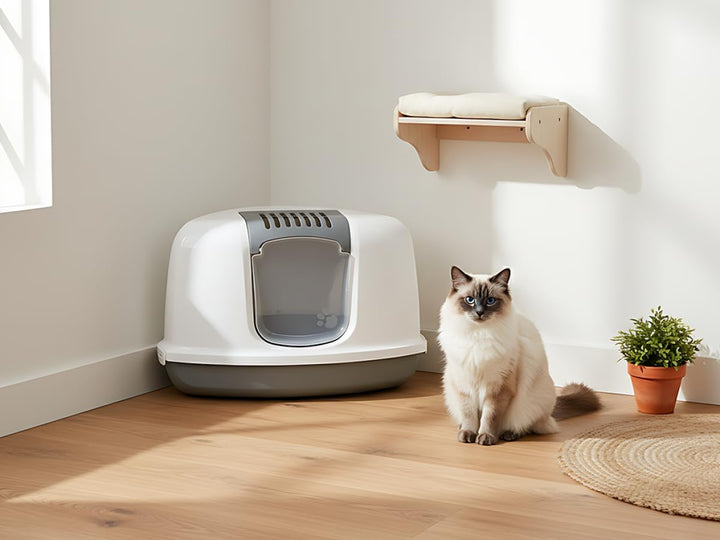 Katzentoilette "NESTOR CORNER" grau / weiss 58,5 x 45,5 x 40 cm Grau 1 Stück (1er Pack), Grau 1 Stüc