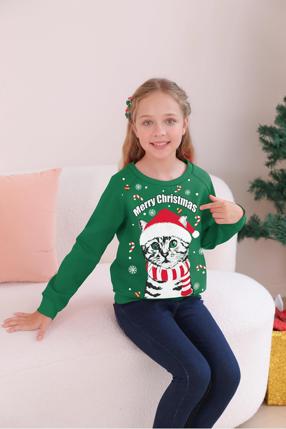 SFreeBo Kinder Weihnachts Sweatshirt Mädchen-Pullover Winter Langarm T-Shirt Oberteil Unisex Jungen