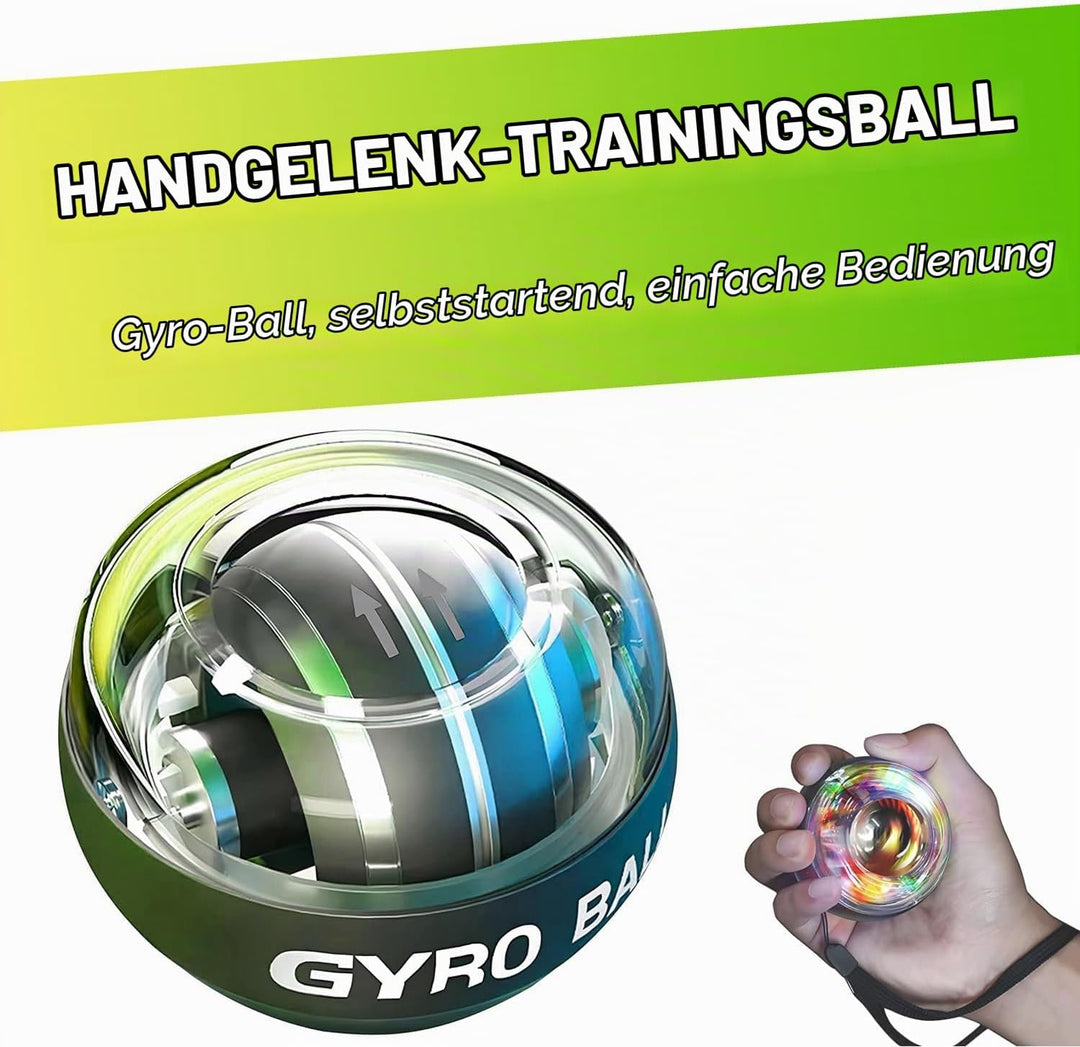 Handtrainer, Griffkraft Trainer Set, Unterarm Trainingsgerät,Hand Gripper, Fingertrainer, Gyroball,