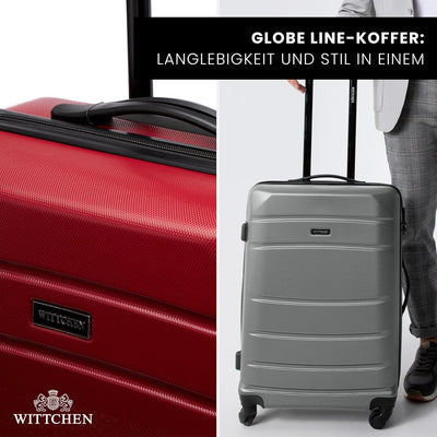 WITTCHEN Koffer-Set 3tlg. Trolley Koffer Reisekoffer aus ABS Hartschalen Kofferset Trolley 4 Rollen