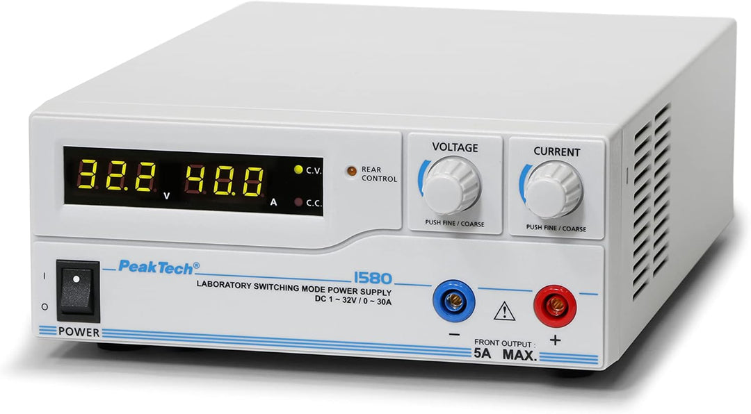 PeakTech 1580 – Labornetzgerät DC 1-32V / 0-30A mit USB, LED-Anzeige, DC-Schaltnetzteile, Stromverso