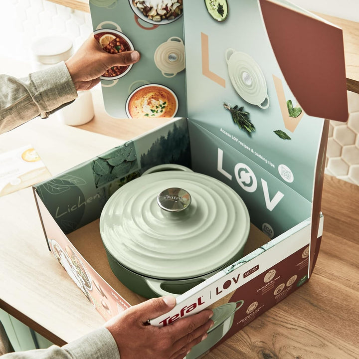 Tefal E25804 LOV Kochtopf 25 cm | wiedergewonnenes Gusseisen | optimale Wärmespeicherung | für alle