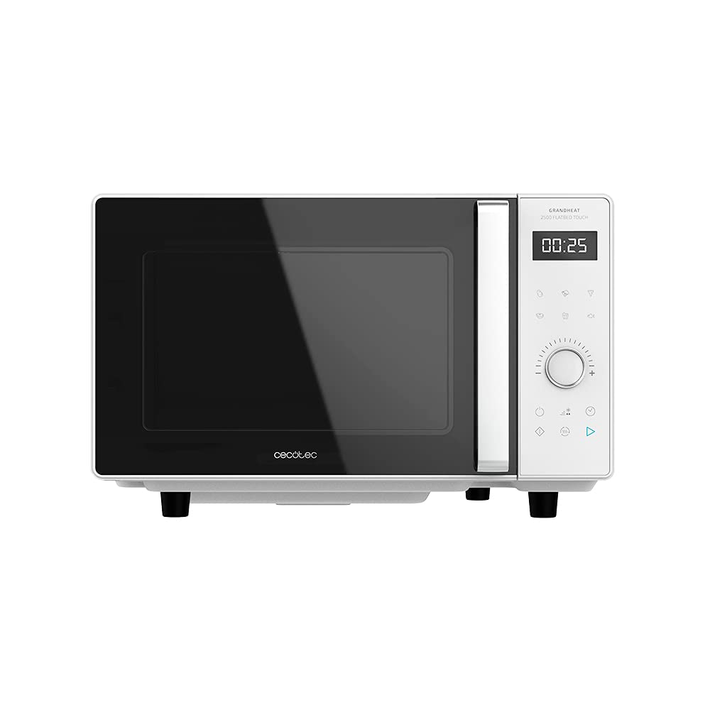 Cecotec Touch-Mikrowelle ohne Teller GrandHeat 2500 Flatbed Touch White. 800 W, 25 Liter Fassungsver