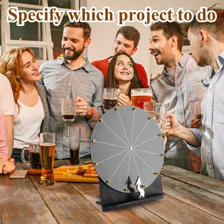 Glücksrad zum Drehen, 29cm Hölzernes Glücksrad, Gluecksrad Gluecksrad,12 Slots Roulette Spinner des