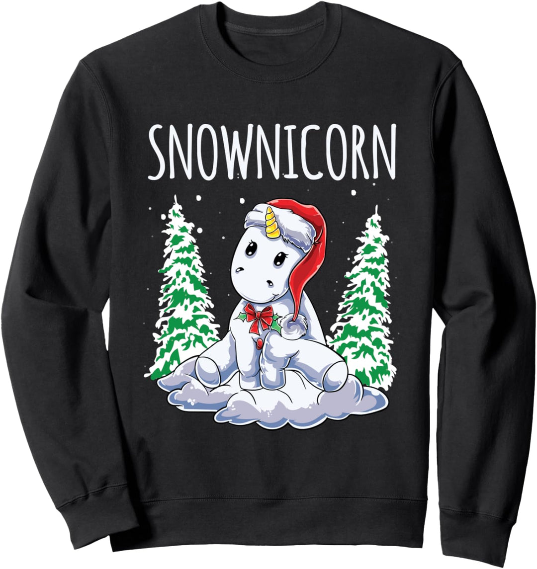 Lustiges Einhorn im Schnee Weihnachten Snownicorn Unicorn Sweatshirt
