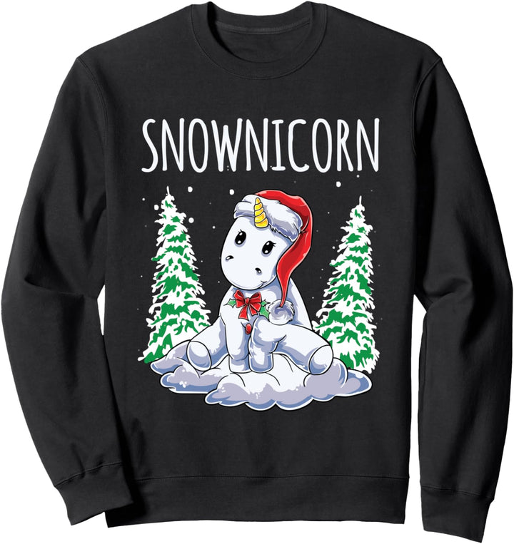 Lustiges Einhorn im Schnee Weihnachten Snownicorn Unicorn Sweatshirt