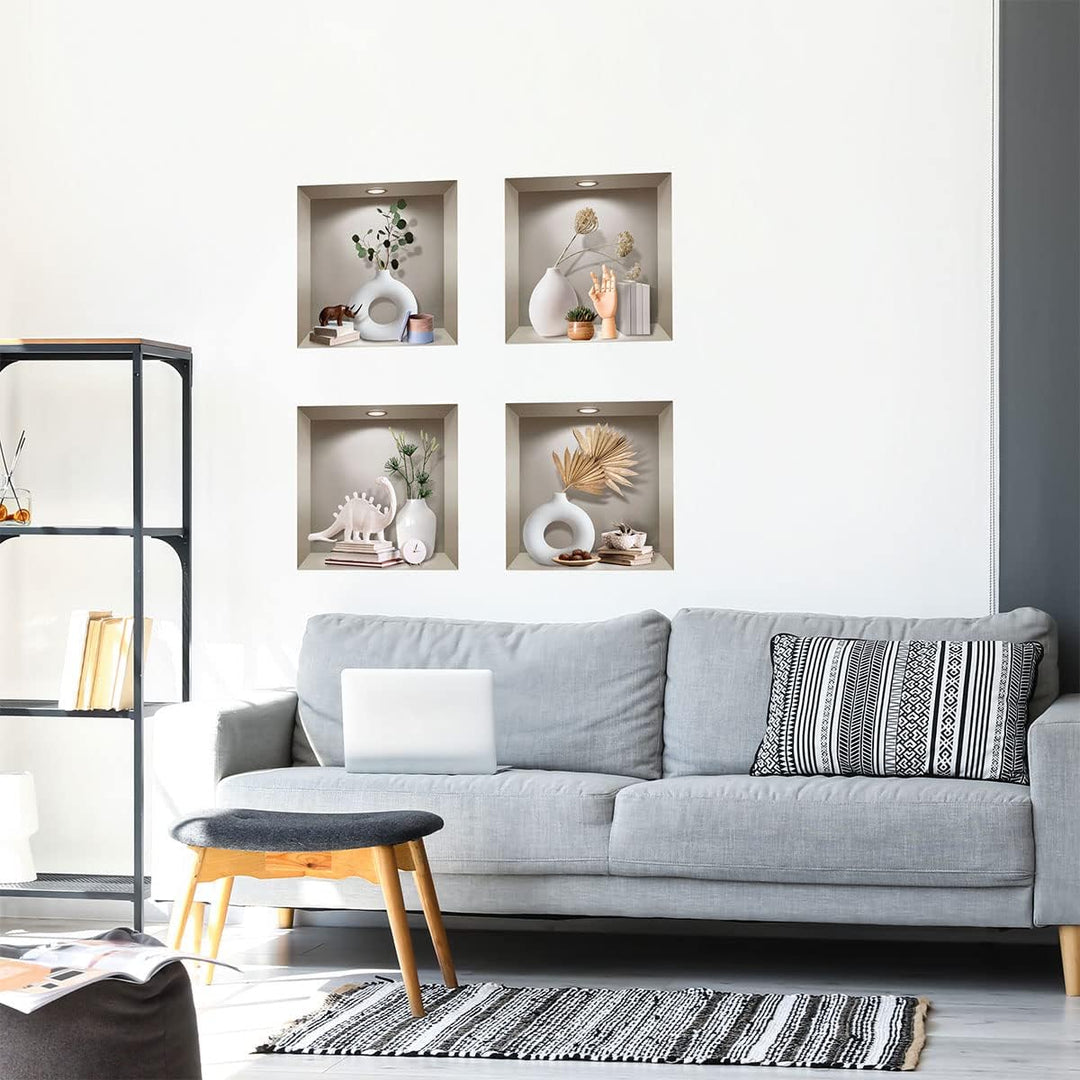 3D-Aufkleber selbstklebend, 3D-Effekt, dekoratives Design – Wandaufkleber für Schlafzimmer Erwachsen