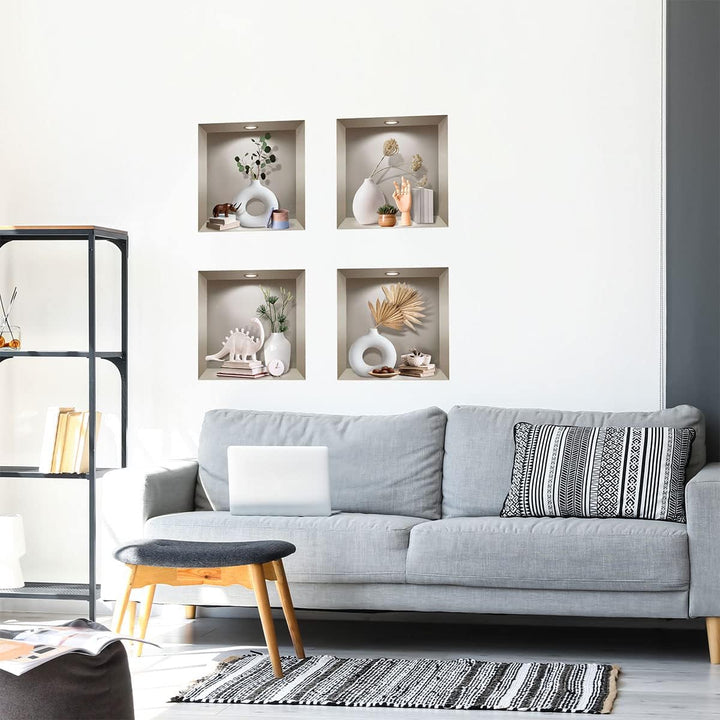 3D-Aufkleber selbstklebend, 3D-Effekt, dekoratives Design – Wandaufkleber für Schlafzimmer Erwachsen