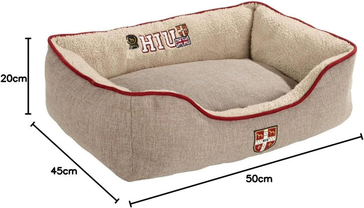 HUNTER Universtity Hundesofa, College-Style, Wendekissen, Plüschbesatz, 80 x 60 cm, grau grau 80 x 6