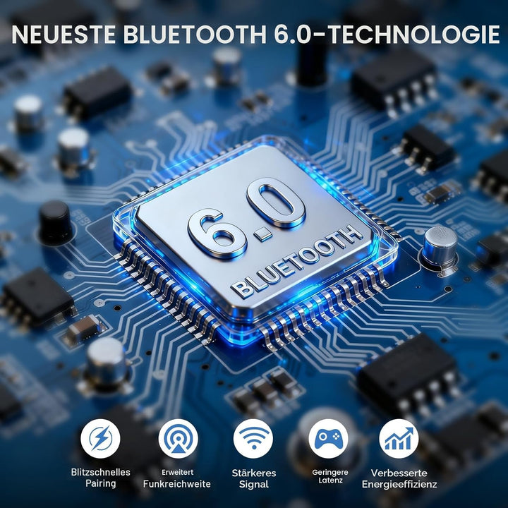 NC95 Kopfhörer Kabellos Bluetooth 6.0,Hybrid Noise Cancelling Kopfhörer mit Drehknopf,65+ Stunden Sp