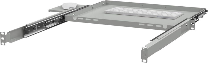 19" Ausziehbarer Regalboden für Tastatur und Maus, 350mm, grau RSR19-1U-350G-KM