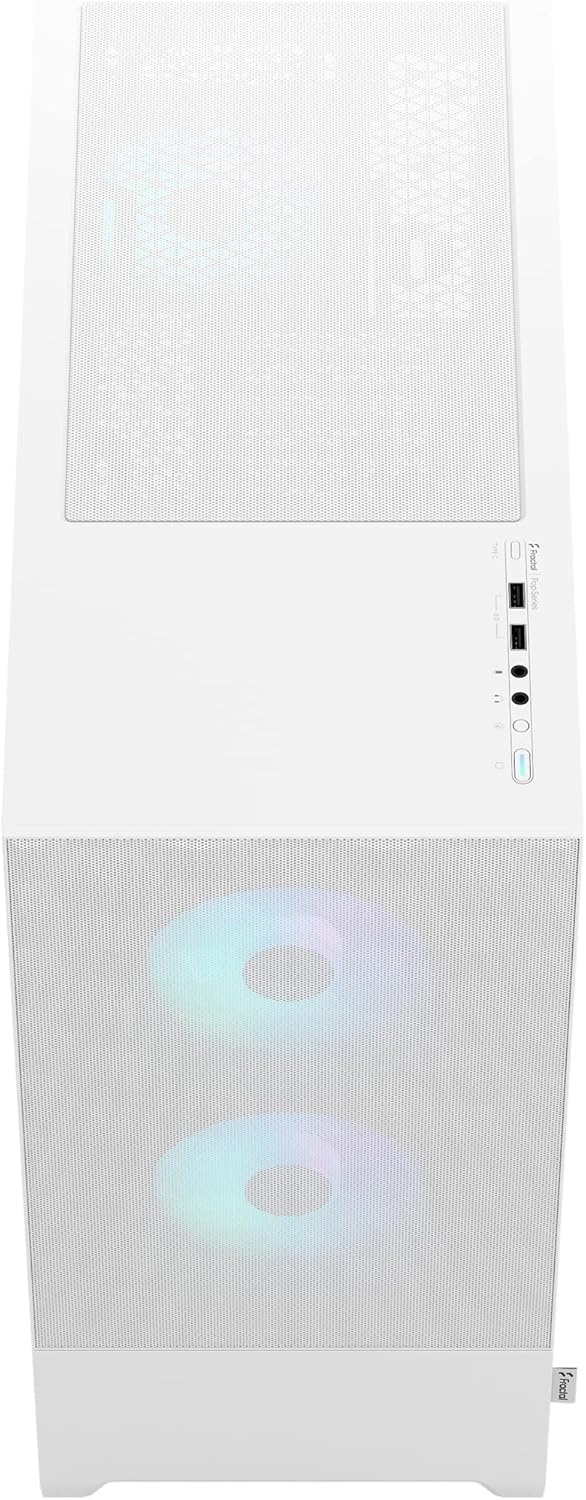 Fractal Design Pop Air RGB White - Tempered Glass Clear Tint - Honeycomb Mesh Front – TG Side Panel
