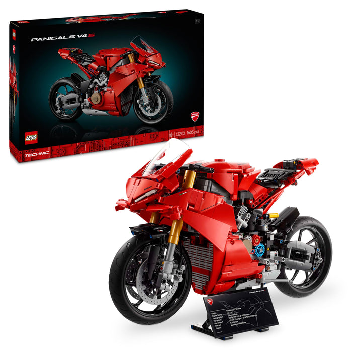 LEGO Technic Ducati Panigale V4 S Motorrad, baubares Motorradmodell, Bausets für Erwachsene, Männer