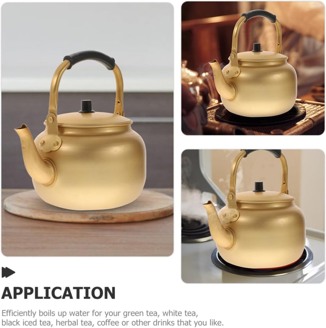 MAGICLULU Aluminium Wasserkocher 1,5l mit Effizientem Schnellkochsystem und Anti Heissem Griff für O