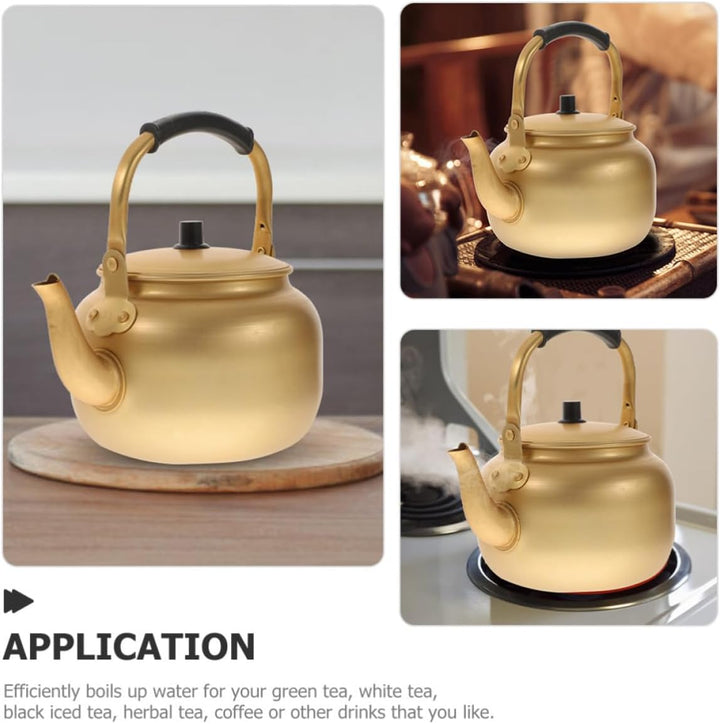 MAGICLULU Aluminium Wasserkocher 1,5l mit Effizientem Schnellkochsystem und Anti Heissem Griff für O