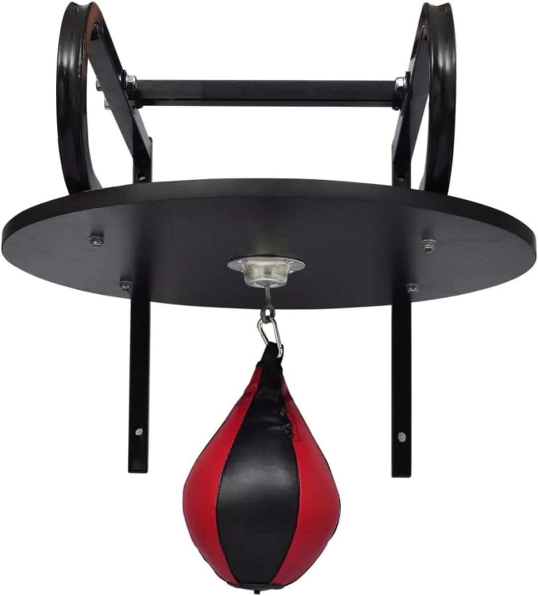 Homgoday Boxing Speedball Station - Stahlrahmen, MDF-Plattform, PVC-Ball, Schwarz-Rot, 60 cm Durchme