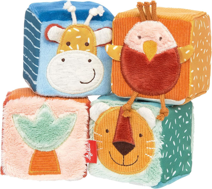 sigikid 43226 Babyspielzeug Stoffwürfel, Mehrfarbig/Würfel-Set, Mehrfarbig/Würfel-set