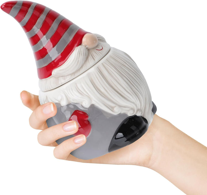 Cabilock Keramik-Zwerg-Keksdose, dekoratives Bonbonglas, Weihnachtsessen, Aufbewahrungsbehälter mit