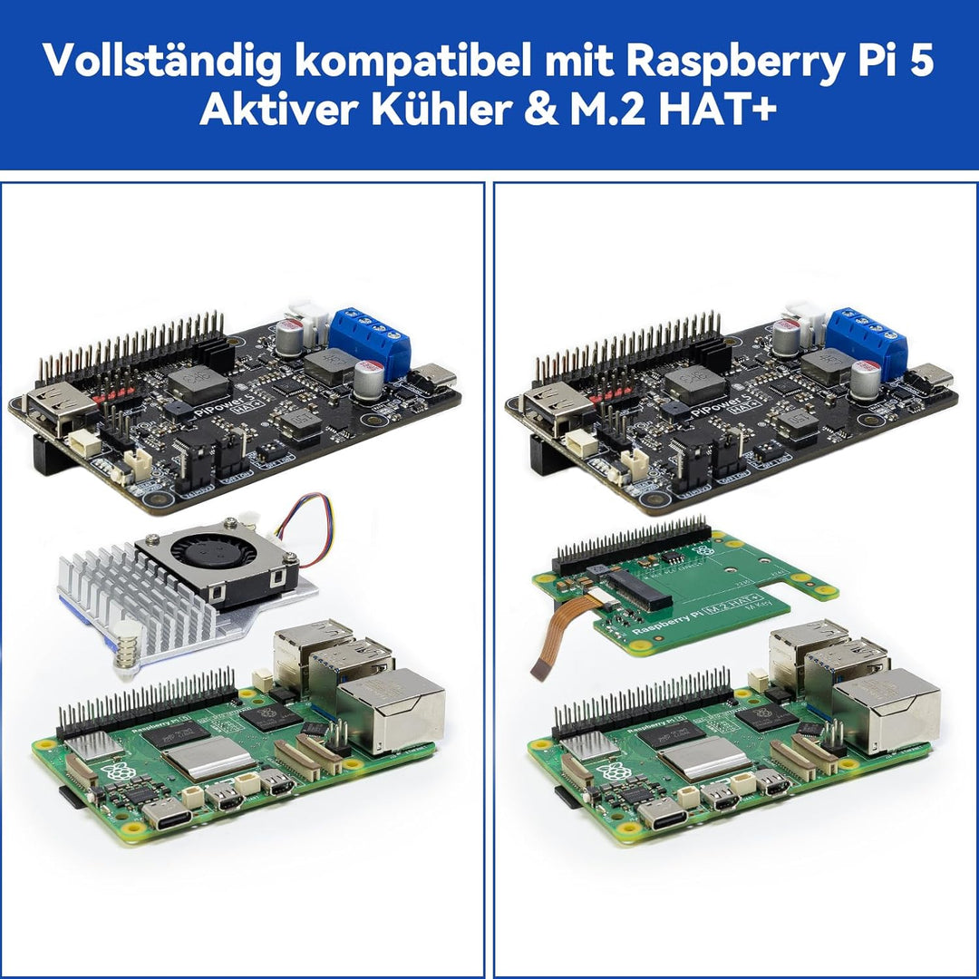 SunFounder Raspberry Pi 4 UPS Stromversorgung, Acrylgehäuse, Schutz des Raspberry Pi und der Daten,