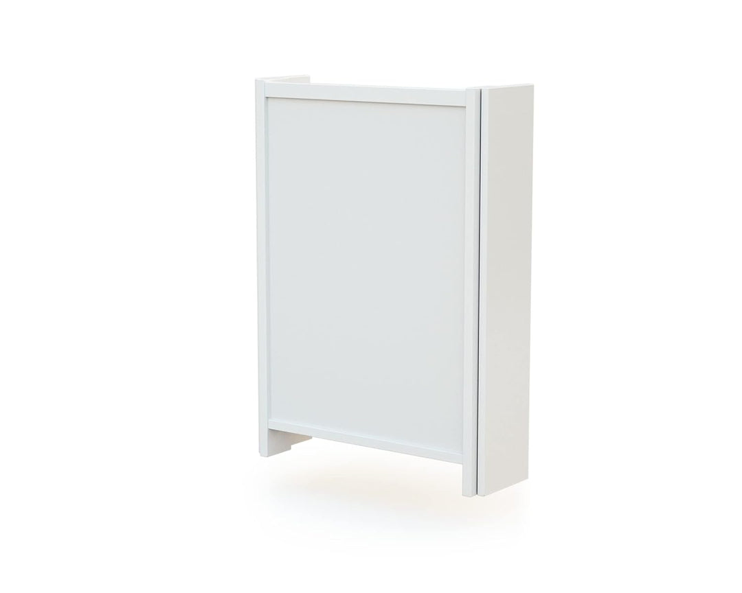AT4 - Wandmontierter Wickeltisch + ESSENTIEL-Matratze Weiss | Masse geöffnet (L x B x H): 56 x 77,5