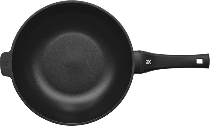WMF Permadur Premium Wokpfanne 30 cm Induktion, Glasdeckel mit Dampföffnung, Wok Aluminium beschicht