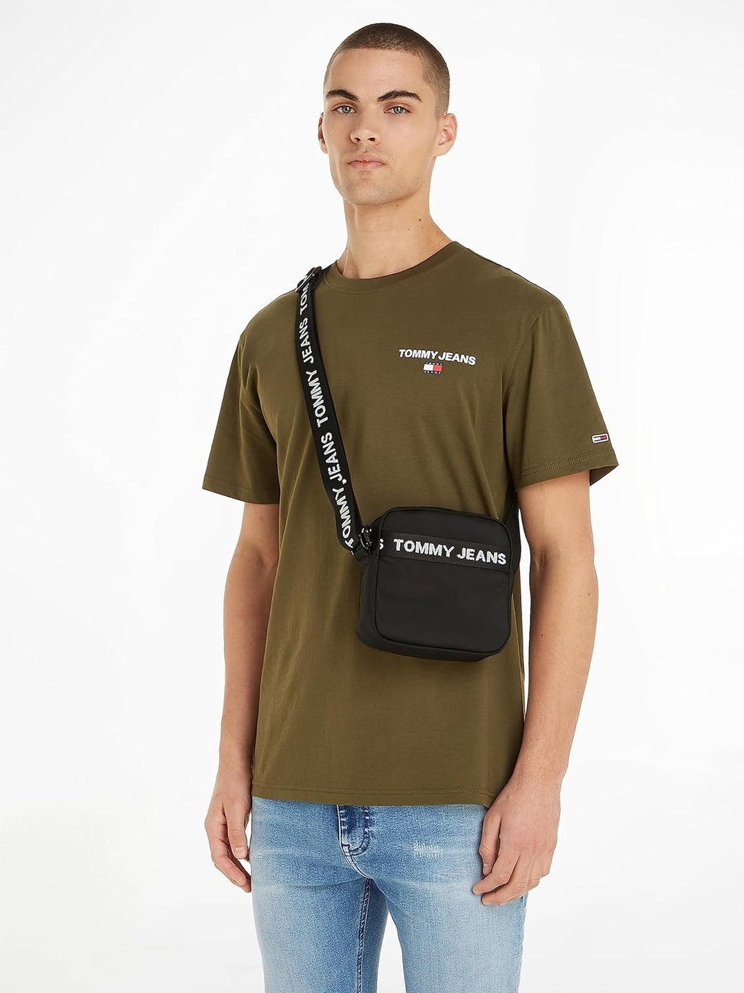 Tommy Jeans Herren Umhängetasche Essential Reporter Mittelgross Schwarz, Schwarz