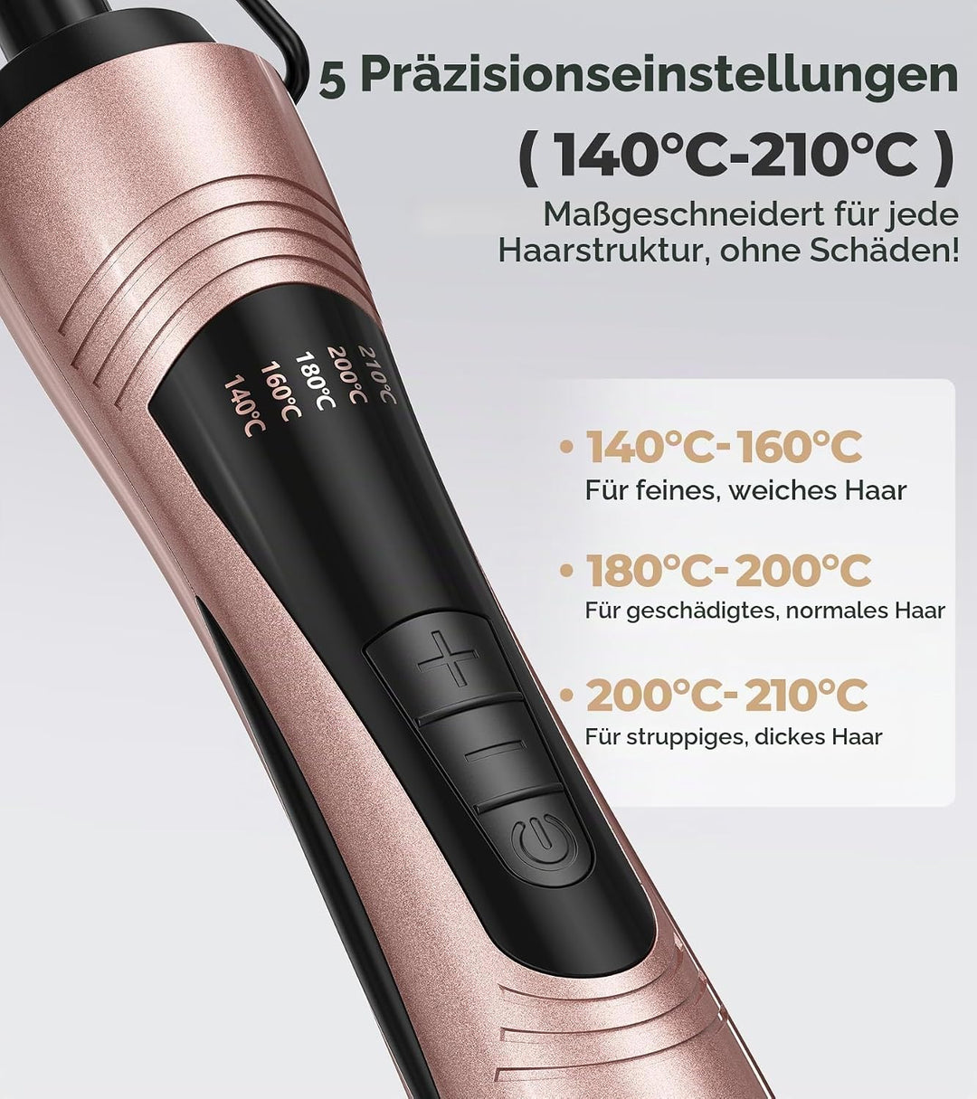 Farery Elektrischer Heisskamm Haarglätter Bürste für Perücken, Glätteisen Bartglätter für Afro Haare