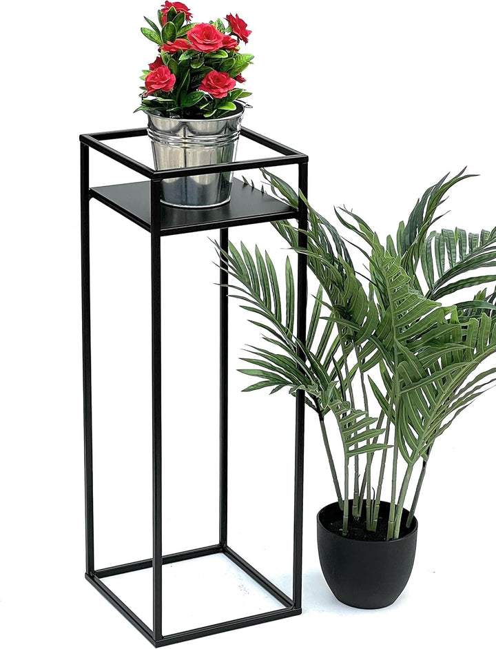 DanDiBo Blumenhocker Metall Schwarz Eckig 62 cm Blumenständer Beistelltisch 453 Blumensäule Modern P