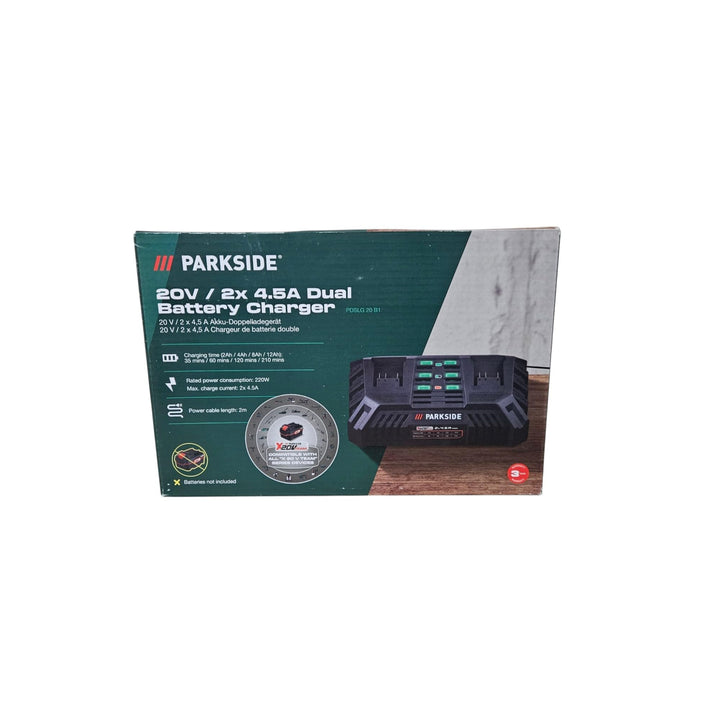 Parkside 20 V Akku-Doppelladegerät PDSLG 20 B1, 2 x 4,5 A