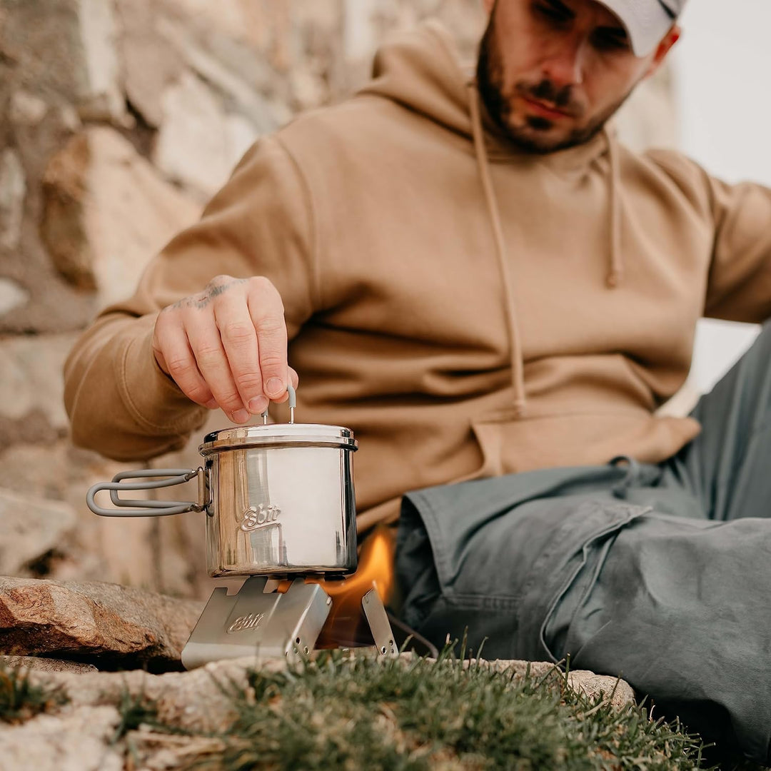 Esbit Outdoor Kochtopf 625 ml - Camping Topf aus hochwertigem Edelstahl - inkl. Deckel mit praktisch