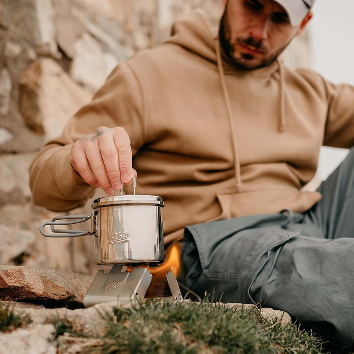Esbit Outdoor Kochtopf 625 ml - Camping Topf aus hochwertigem Edelstahl - inkl. Deckel mit praktisch