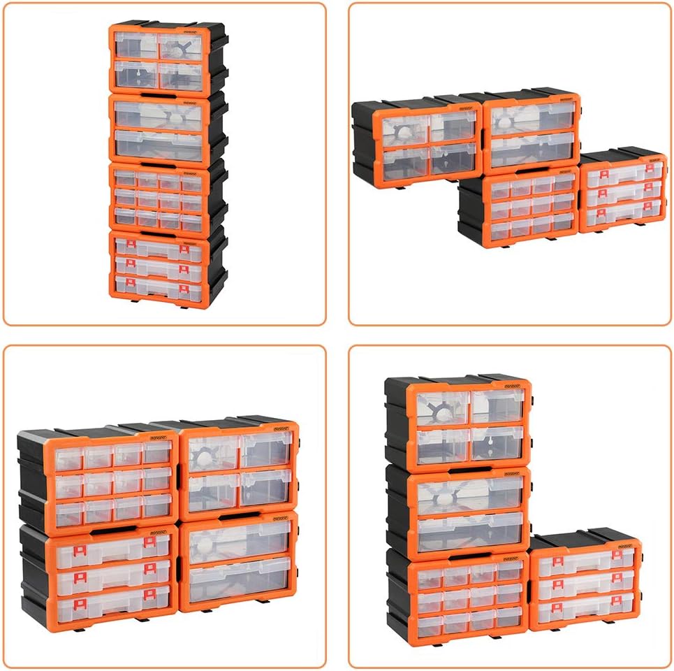 MONZANA® Kleinteilemagazin Sortimentskasten erweiterbar 72 Fächer Sortierbox für Kleinteile Aufbewah