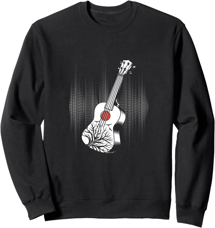 Schallwelle Uke Gitarrist Musik Akustik Musikinstrument Sweatshirt