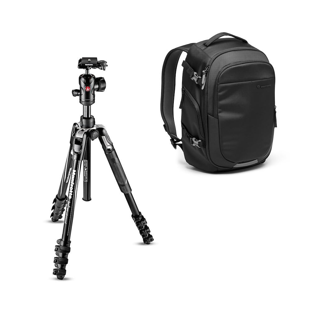 Manfrotto Befree Advanced Alu-Reisestativ mit 4 Segmenten und Kugelkopf, schwarz, Advanced Gear III