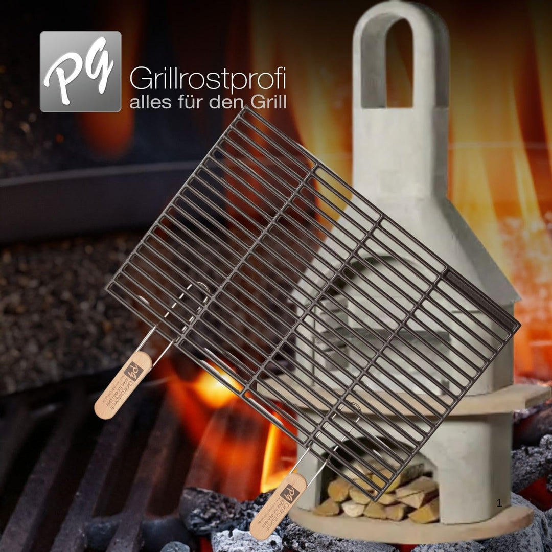 Grillrostprofi Gusseisen-Grillrost 60 x 40 cm mit abnehmbaren Handgriffen