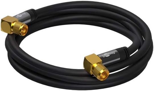 Goobay 70584 5m Satellitenkabel mit 90 Grad gewinkelten F-Stecker für DVB-S Receiver, 75 Ohm, Kabeli