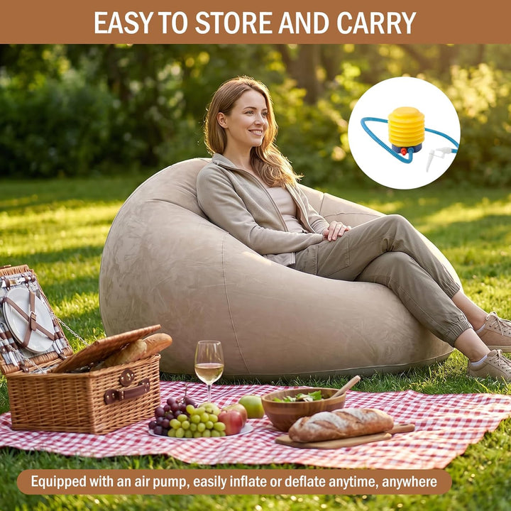 Aufblasbares Sessel Sitzsack, Tragbares Aufblasbares Luftsofa, Aufblasbarer Liegestuhl Outdoor Campi