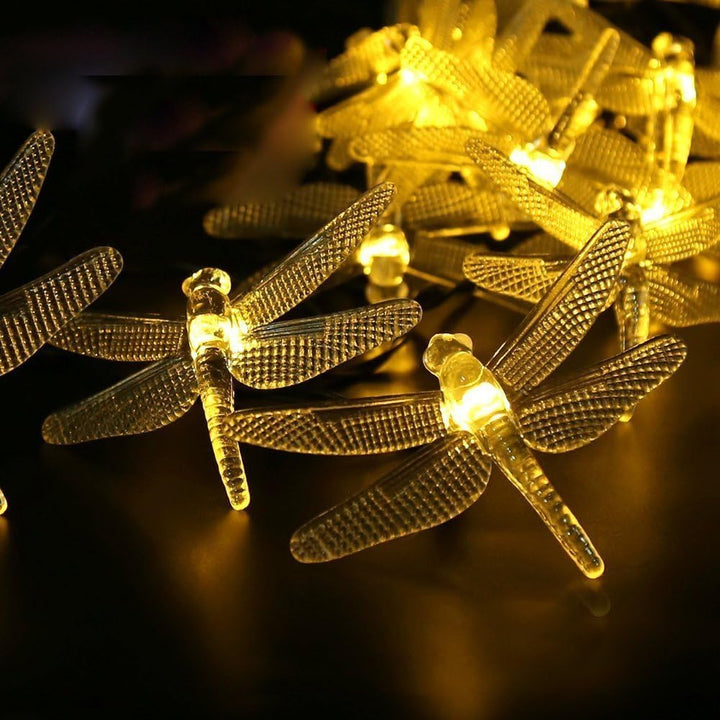 KEEDA 20 LED Solar Libellen Lichterkette - Wasserdicht, 8 Modi - Aussen 16ft Solarleuchten für Garte