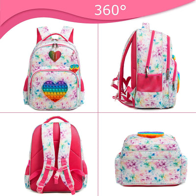 HTgroce Pop it Rucksack für Mädchen Pop Fidget Einhorn Tasche mit Lunchpaket Vorschule Kindergarten,