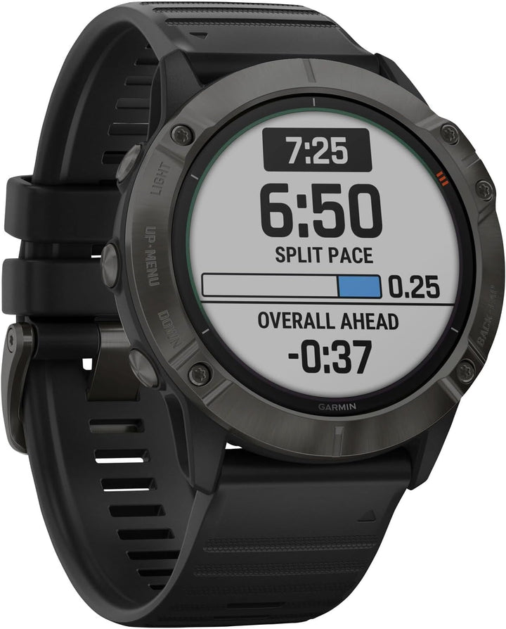 Garmin Fenix 6X Solar Titanium DLC schwarz/grau, 010-02157-21