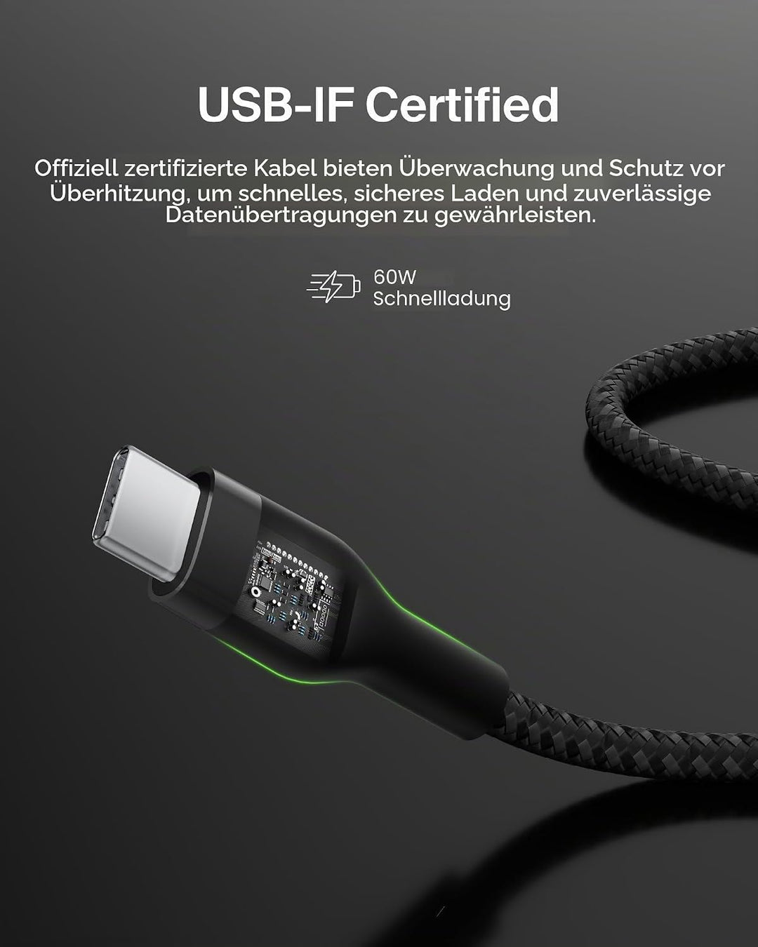 Belkin BoostCharge Pro Flex geflochtenes USB-C/USB-C-Ladekabel, USB-IF-zertifiziert zum Schnellladen