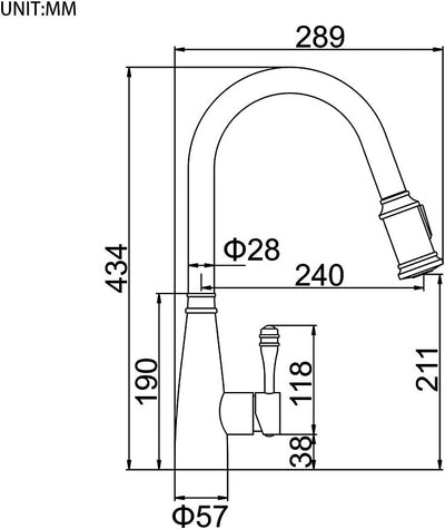 Ibergrif M22134T - Küchenarmatur mit ausziehbare Brause, Spültischbatterie, Küche Wasserhahn, Edelst