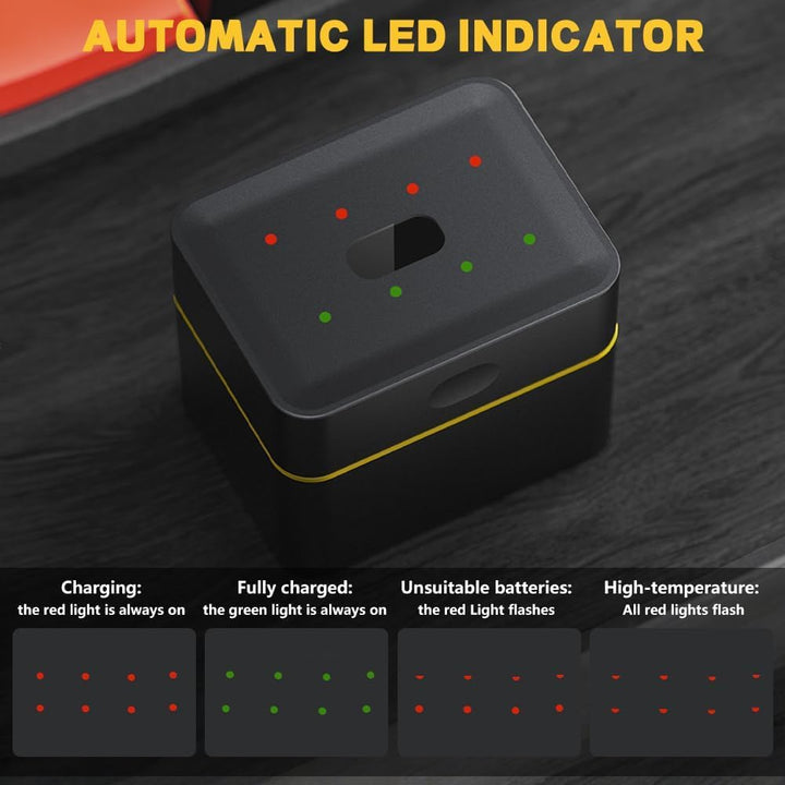 Flintronic Akku Ladegerät für AA/AAA, AA AAA Lithium Batterien Ladegerät, Akkuladegerät LED-Display