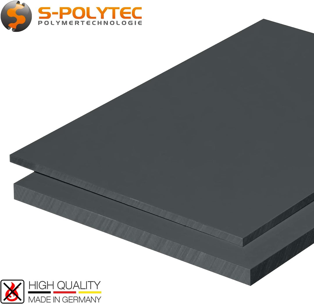 Platte aus Hart PVC Zuschnitt in | grau RAL 7011 | VERSCHIEDENE FORMATE & STÄRKEN | TOP QUALITÄT | (
