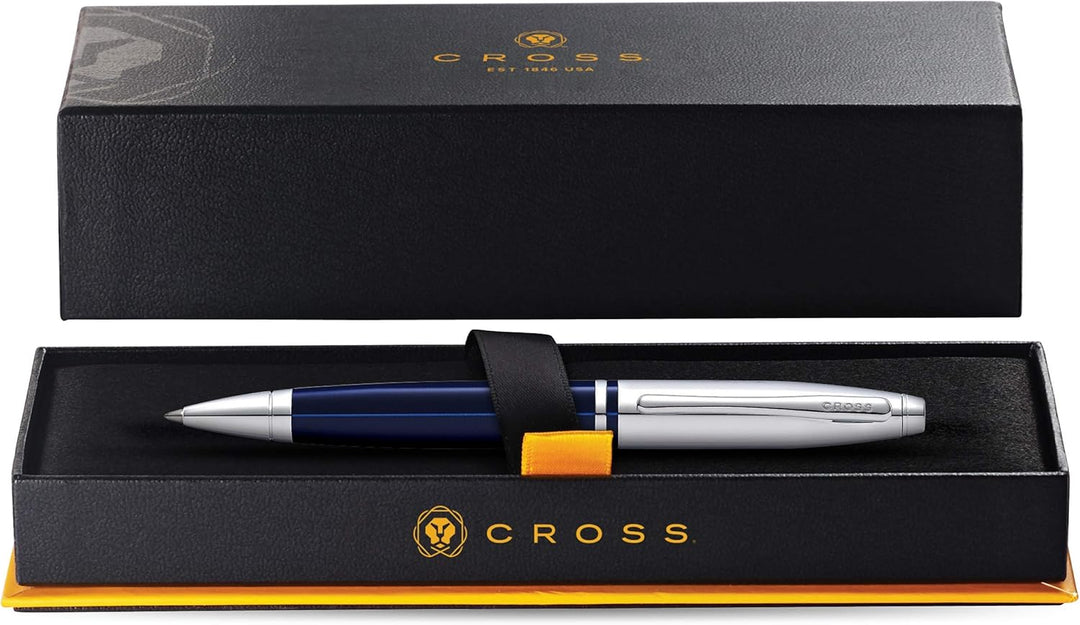 Cross Calais Kugelschreiber (Drehmechanik, Strichstärke M, Schreibfarbe: schwarz, inkl. Geschenkbox)