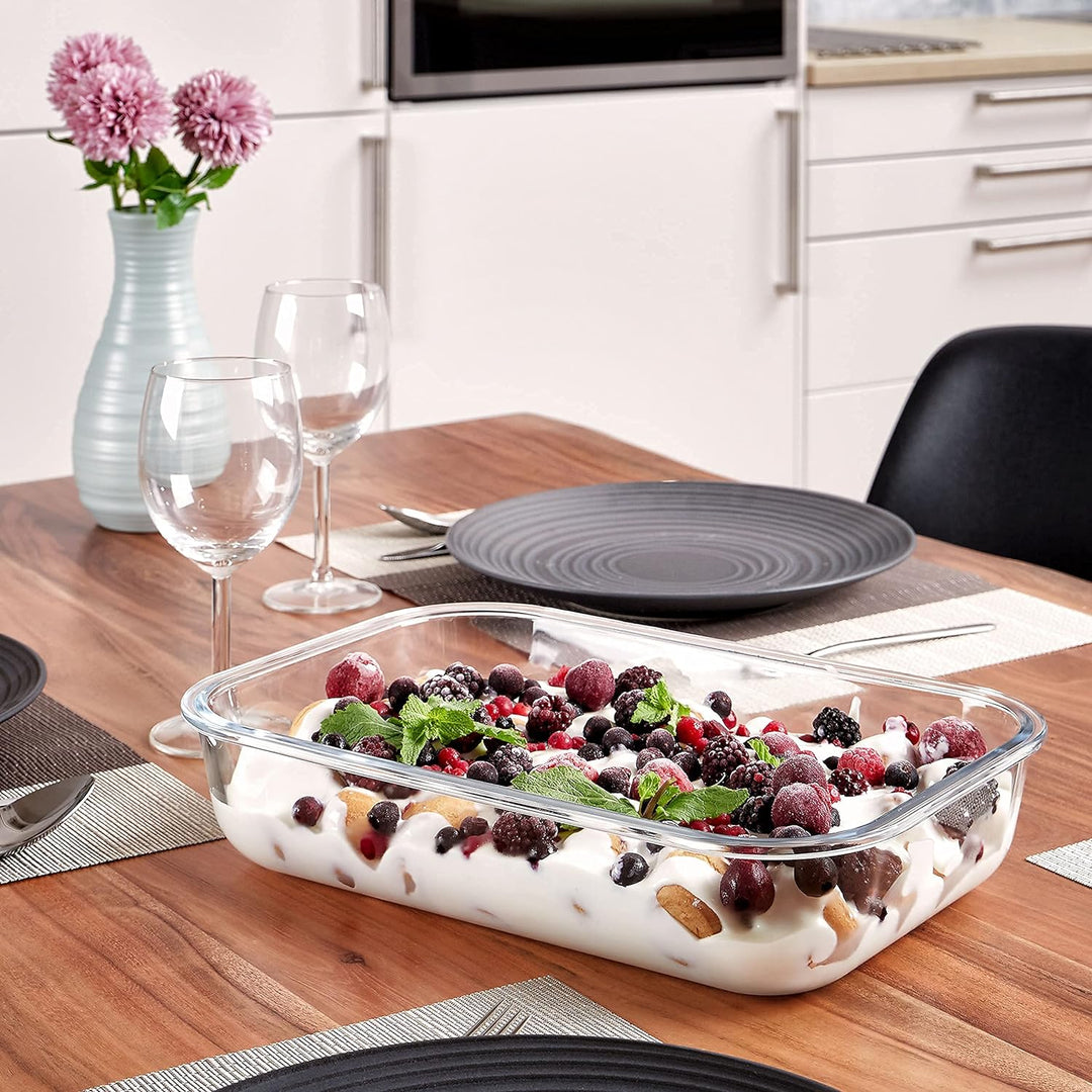 Grizzly XXL Glas Frischhaltedose, 3600 ml, luftdicht, rechteckig, Click-Verschluss, vielseitige Vorr