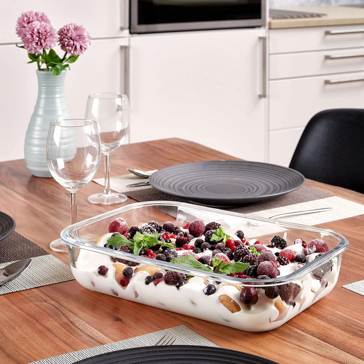 Grizzly XXL Glas Frischhaltedose, 3600 ml, luftdicht, rechteckig, Click-Verschluss, vielseitige Vorr