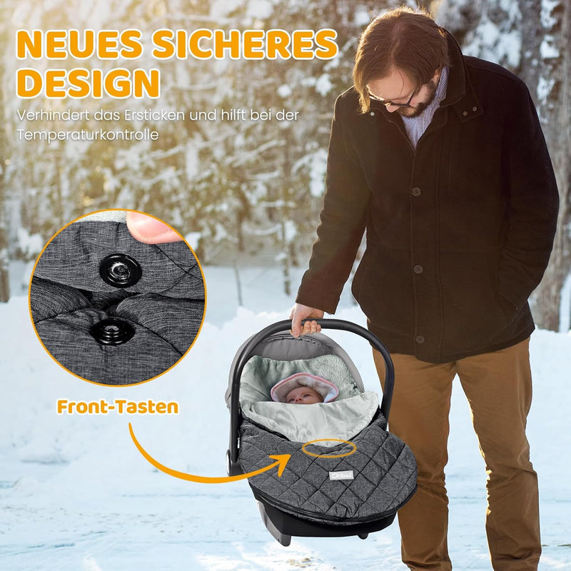 Orzbow Winter Baby Fusssack für Babyschale,Frühjahr Universal Einschlagdecke für Autositz & Maxi-Cos