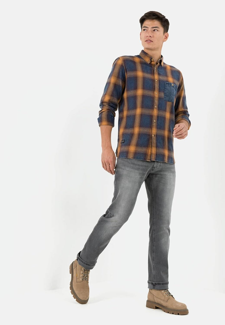 camel active Herren Relaxed Fit Jeans Hose Woodstock Jeanshose 33W / 34L Dunkelgrau (Graphite Gray),