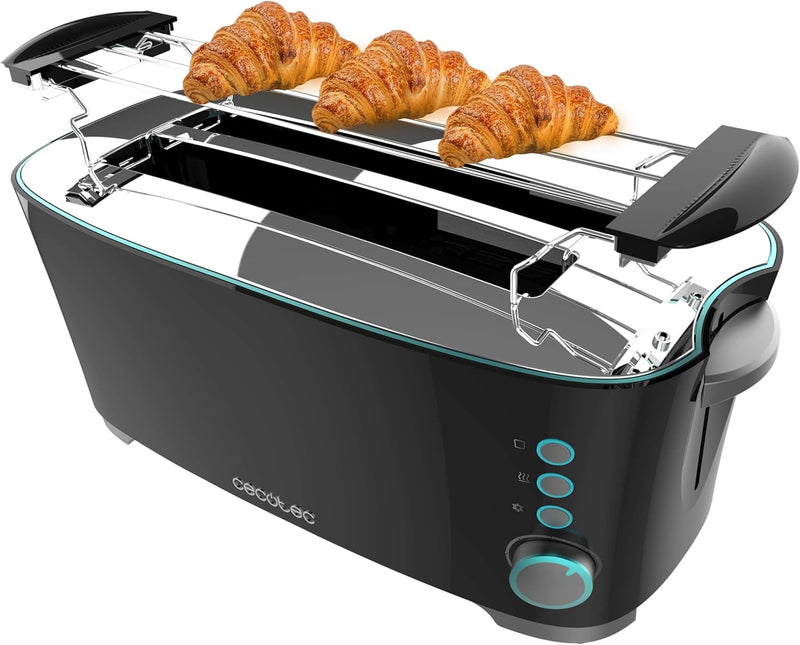 Cecotec Toaster Toast&Taste Extra Double B, 1350W Leistung, Doppelter Langer Schlitz für 2 Toasts, A